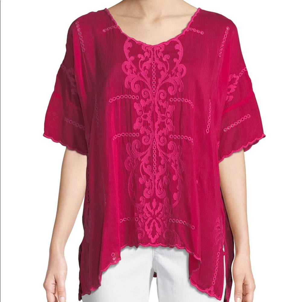 SOLD on the bay Johnny Was Pomegranate Top - Picture 2 of 4